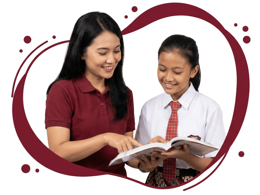 Guru dan anak belajar bersama